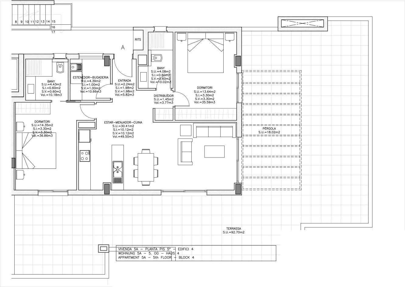 Penthouse-Wohnungen mit 2 Schlafzimmern, 2 Bädern, Klimaanlage, Fußbodenheizung, Tiefgaragenstellplatz und Gemeinschaftspool nur 800 m vom Strand