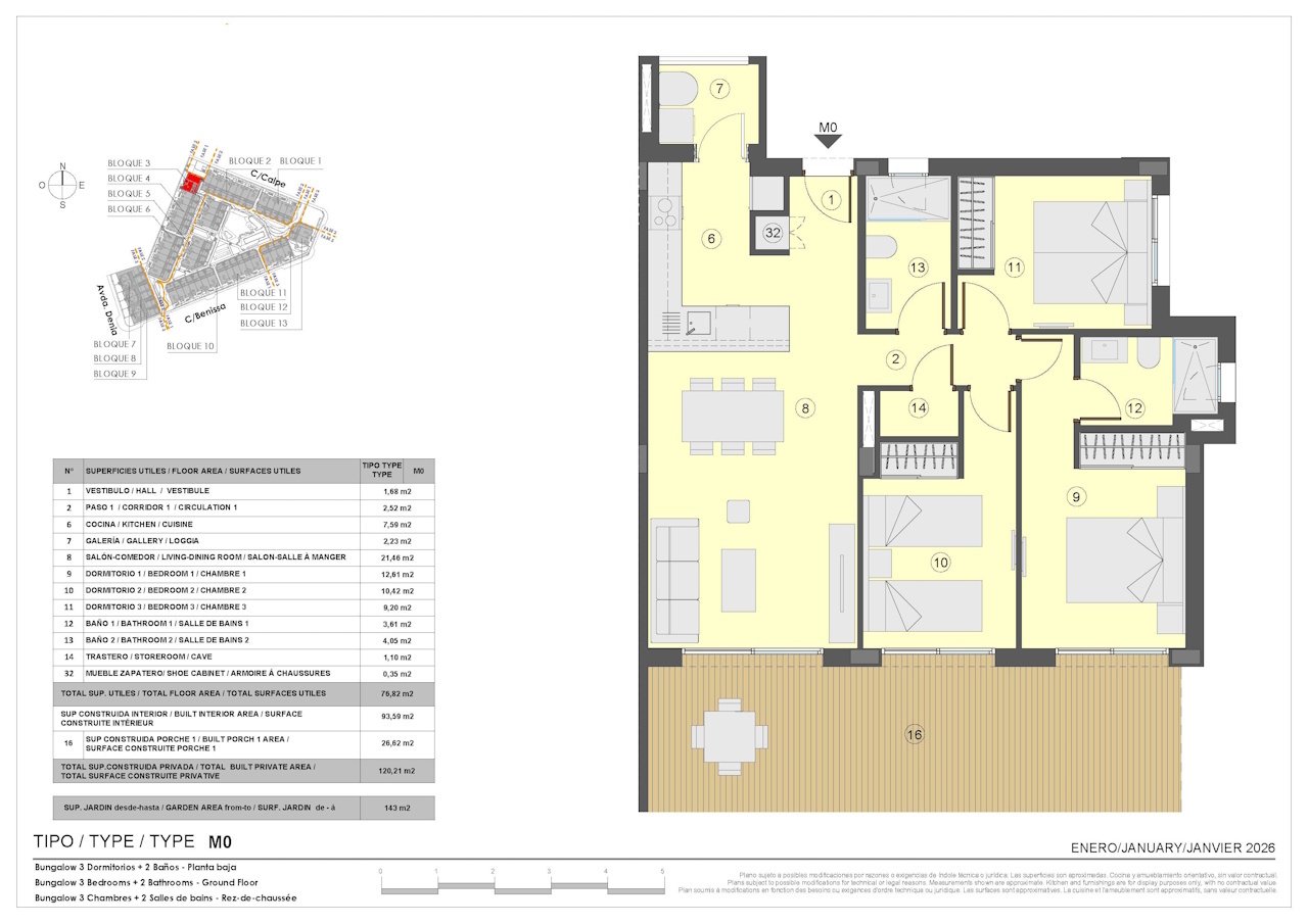 Erdgeschoss-Wohnungen mit 3 Schlafzimmern, 2 Bädern, Tiefgaragenstellplatz, Gemeinschaftspools und beheizten Whirlpools