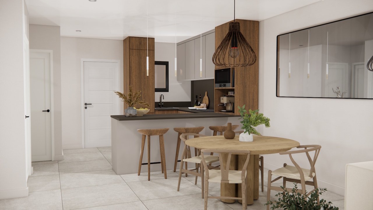 Erdgeschoss-Wohnungen mit 2 Schlafzimmern, 2 Bädern, Vorinstallation Klimaanlage, Fußbodenheizung in Bädern und optionalem Whirlpool