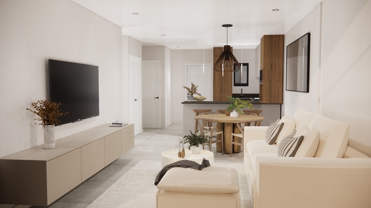 Erdgeschoss-Wohnungen mit 2 Schlafzimmern, 2 Bädern, Vorinstallation Klimaanlage, Fußbodenheizung in Bädern und optionalem Whirlpool