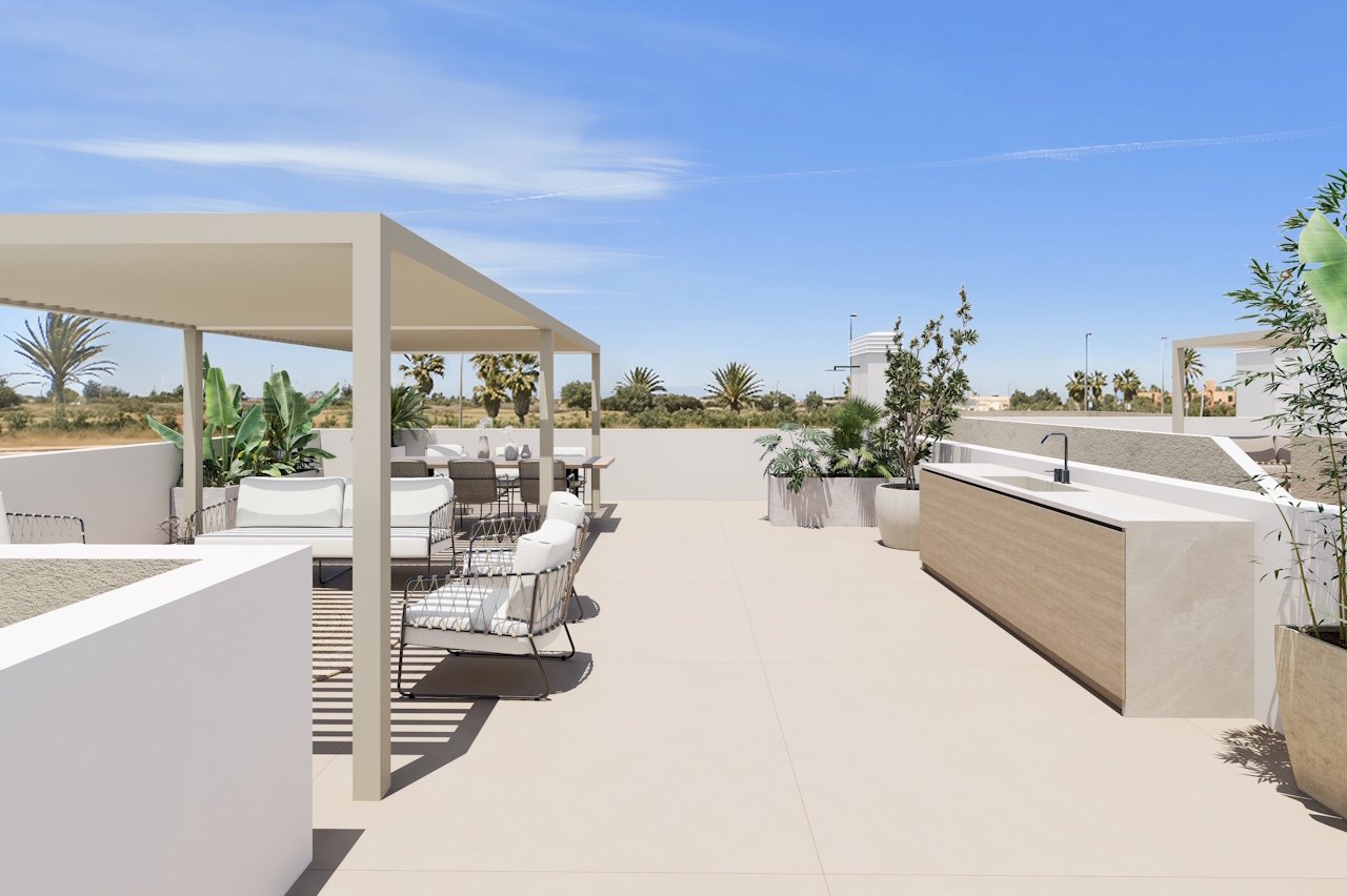 Villen mit 3 Schlafzimmern, 3 Bädern, Dachterrasse, Tiefgaragenstellplatz und Gemeinschaftspool neben Serena Golf