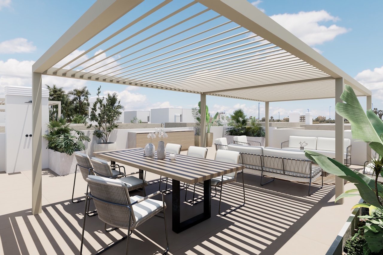 Villen mit 3 Schlafzimmern, 3 Bädern, Dachterrasse, Tiefgaragenstellplatz und Gemeinschaftspool neben Serena Golf