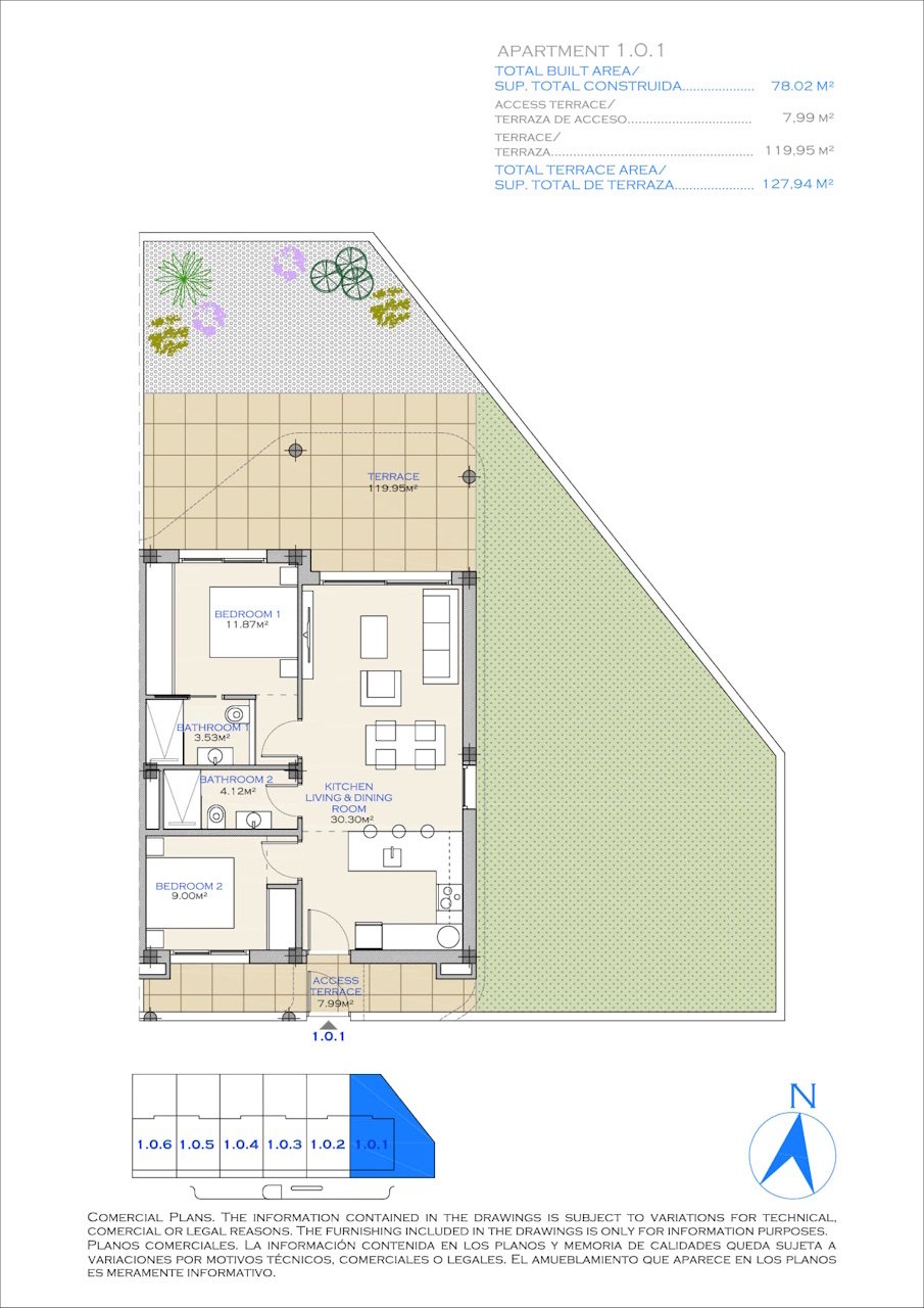 Appartements mit 2 Schlafzimmern, 2 Bädern, Tiefgaragenstellplatz und Gemeinschaftspool in der Golfanlage La Serena Golf
