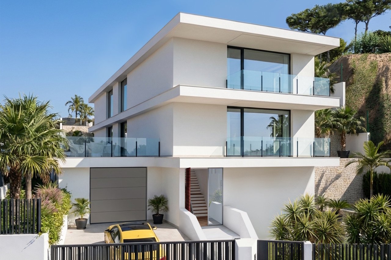 Luxusvillen mit 4 Schlafzimmern, 4 Bädern, Klimaanlage, Fußbodenheizung und Privatpool in einer der begehrtesten Gegenden von Benidorm