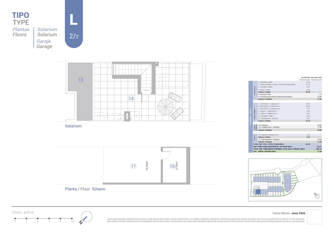 Reihenhäuser mit 3 Schlafzimmern, 2 Bädern, Gäste-WC, Keller/Garage, Meerblick und Gemeinschaftspool in exkusiver Anlage direkt am Meer