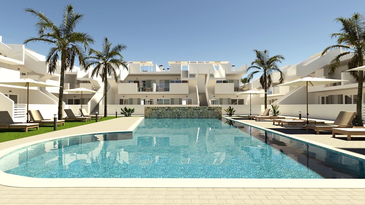 Roldán: Erdgeschoss-Wohnungen mit 3 Schlafzimmern, 2 Bädern, Kfz-Stellplatz und Gemeinschaftspool im El Alba Mediterranean Resort Roldán: Erdgeschoss-Wohnungen mit 3 Schlafzimmern, 2 Bädern, Kfz-Stellplatz und Gemeinschaftspool im El Alba Mediterranean Resort
