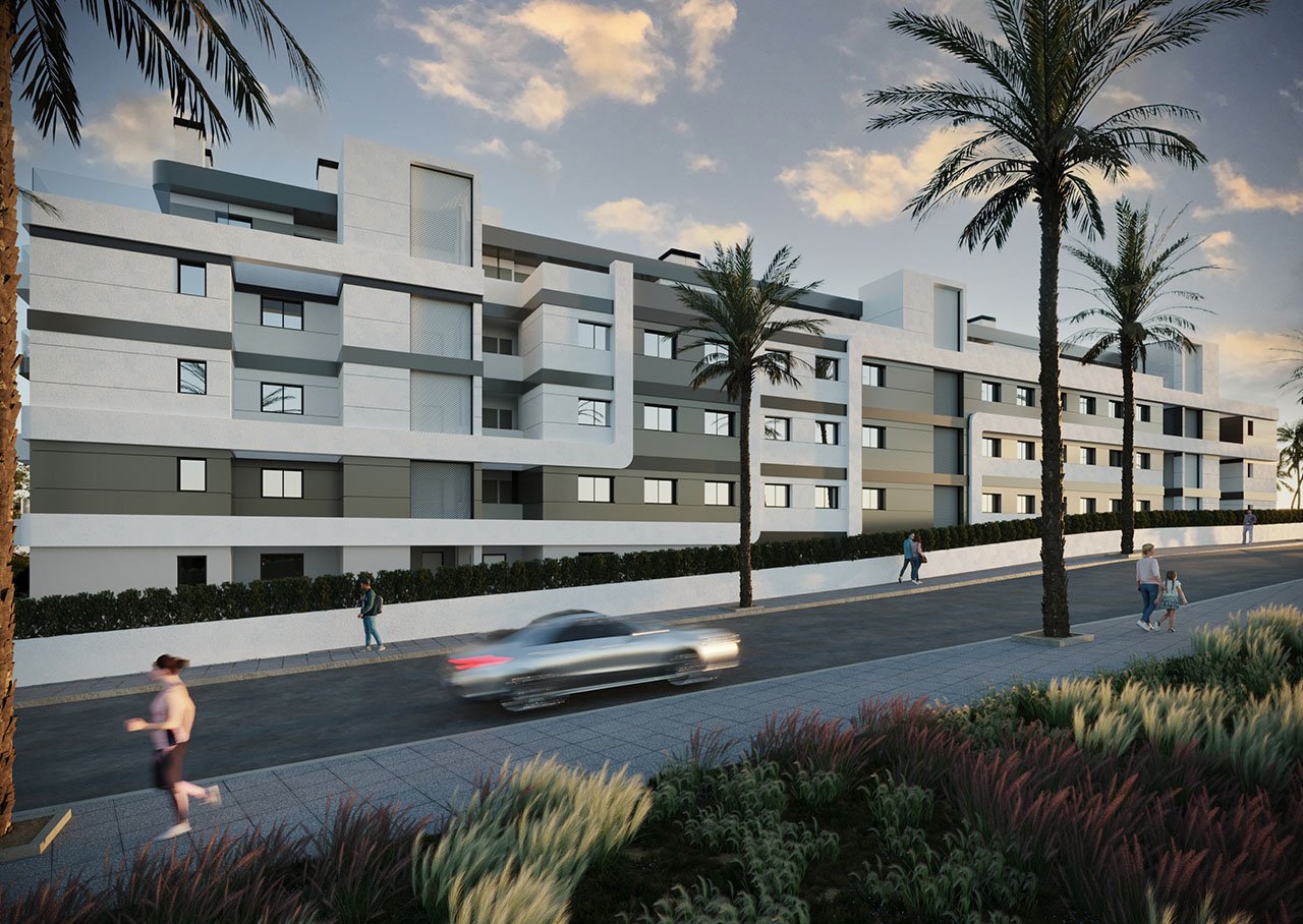 Penthouse-Wohnungen mit 3 Schlafzimmern, 2 Bädern, Klimaanlage, Meerblick, Gemeinschaftspool und Tiefgaragen-Stellplatz am Golfplatz von Bonalba