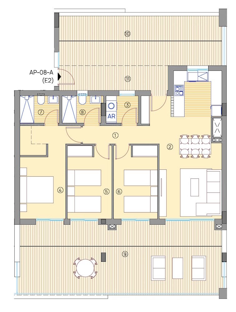 Penthouse-Wohnungen mit 3 Schlafzimmern, 2 Bädern, Klimaanlage, Meerblick, Gemeinschaftspool und Tiefgaragen-Stellplatz am Golfplatz von Bonalba