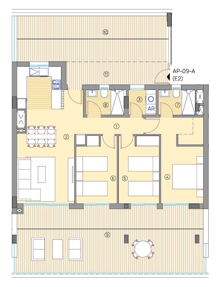 Penthouse-Wohnungen mit 3 Schlafzimmern, 2 Bädern, Klimaanlage, Meerblick, Gemeinschaftspool und Tiefgaragen-Stellplatz am Golfplatz von Bonalba