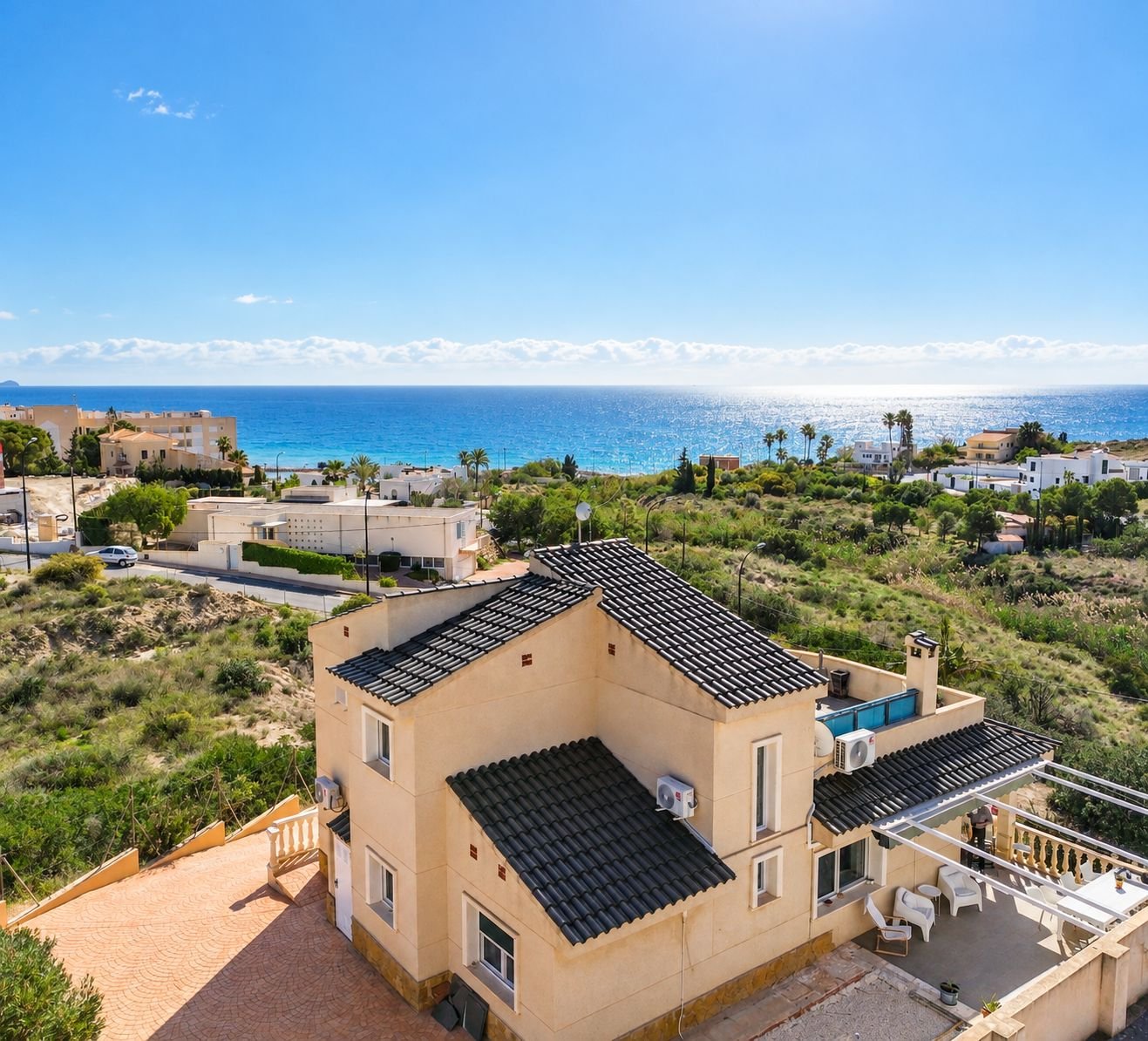 Mediterrane Villa mit Meerblick in Strandnähe in Cala D'or