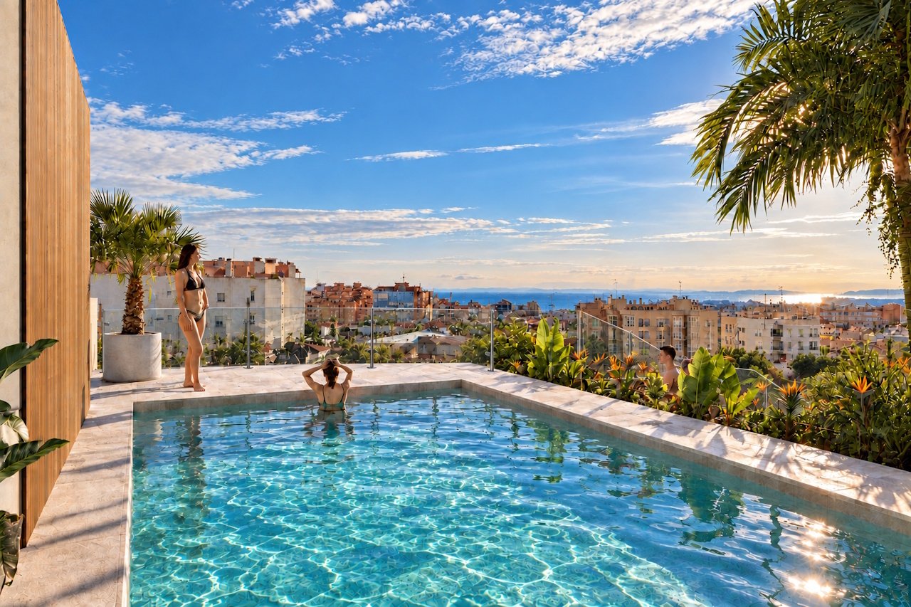 Appartements mit 2 Schlafzimmern, 1 - 2 Bädern, Vorinstallation Klimaanlage und Gemeinschaftspool nur 1 km vom Strand Appartements mit 2 Schlafzimmern, 1 - 2 Bädern, Vorinstallation Klimaanlage und Gemeinschaftspool nur 1 km vom Strand