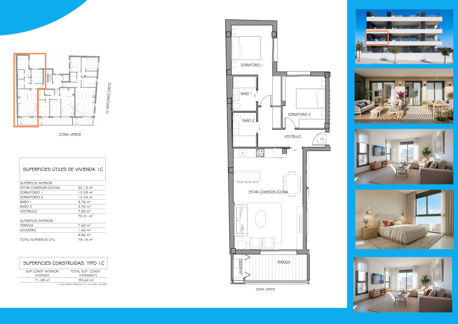 Appartements mit 2 Schlafzimmern, 2 Bädern, Vorinstallation Klimaanlage, Einbauküchen mit Elektrogeräten, Tiefgaragenstellplatz und Gemeinschaftspool