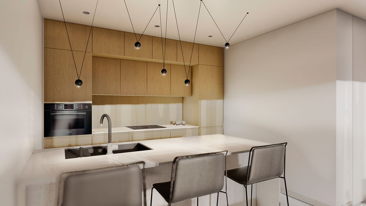 Penthouses with 2 bedrooms, 2 bathrooms, air conditioning and fitted kitchens with electrical appliances in a gated complex with communal pool and SPA