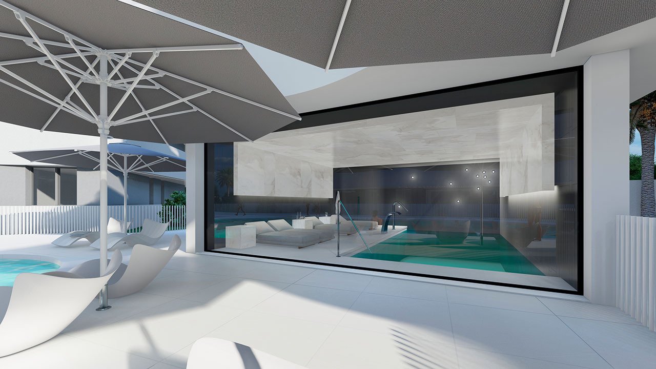 Penthouses with 2 bedrooms, 2 bathrooms, air conditioning and fitted kitchens with electrical appliances in a gated complex with communal pool and SPA