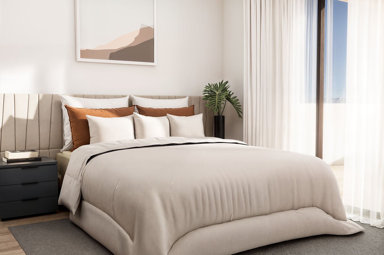 Penthouses with 2 bedrooms, 2 bathrooms, communal pools and sea views