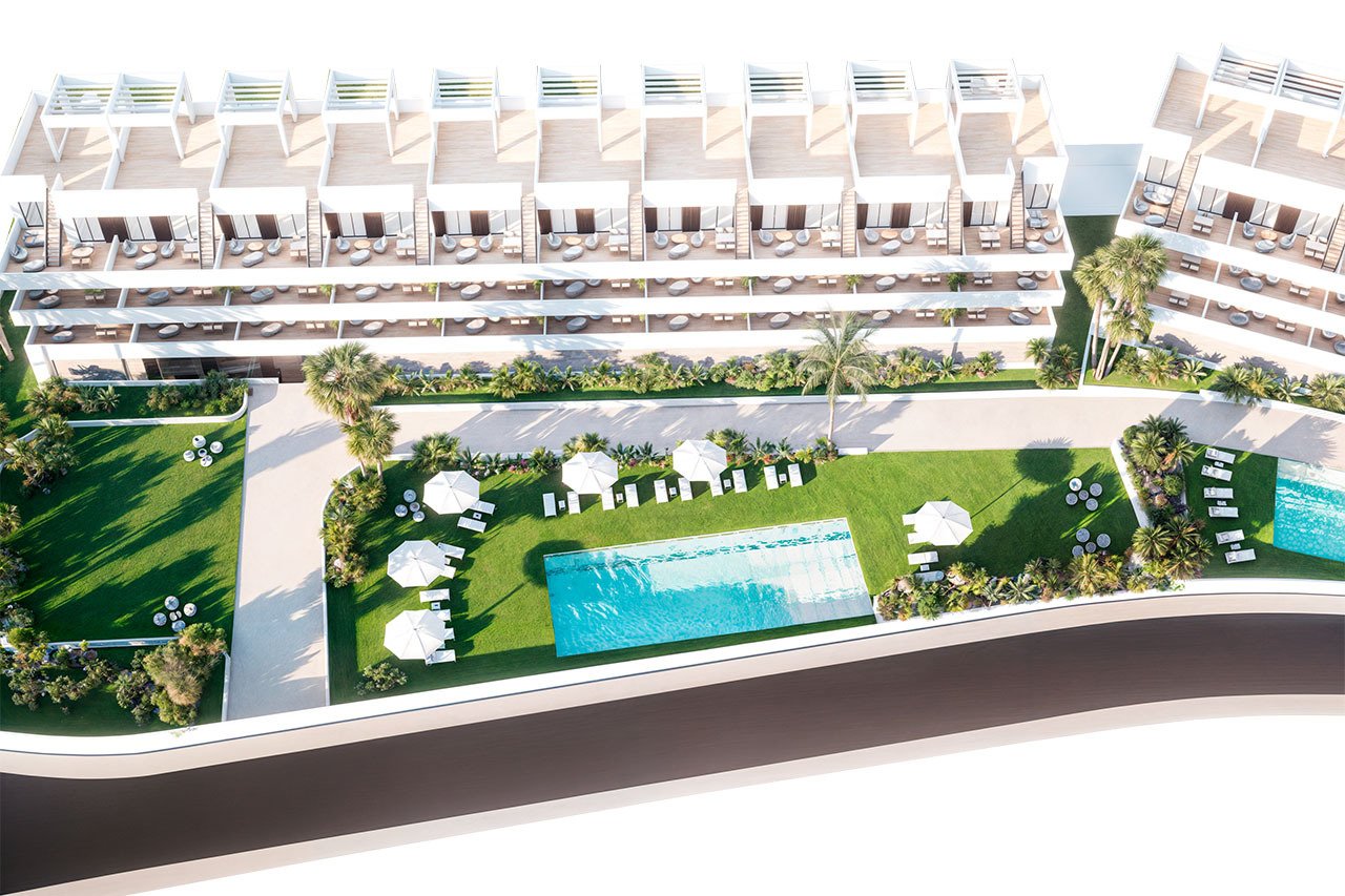 Penthouses with 2 bedrooms, 2 bathrooms, communal pools and sea views