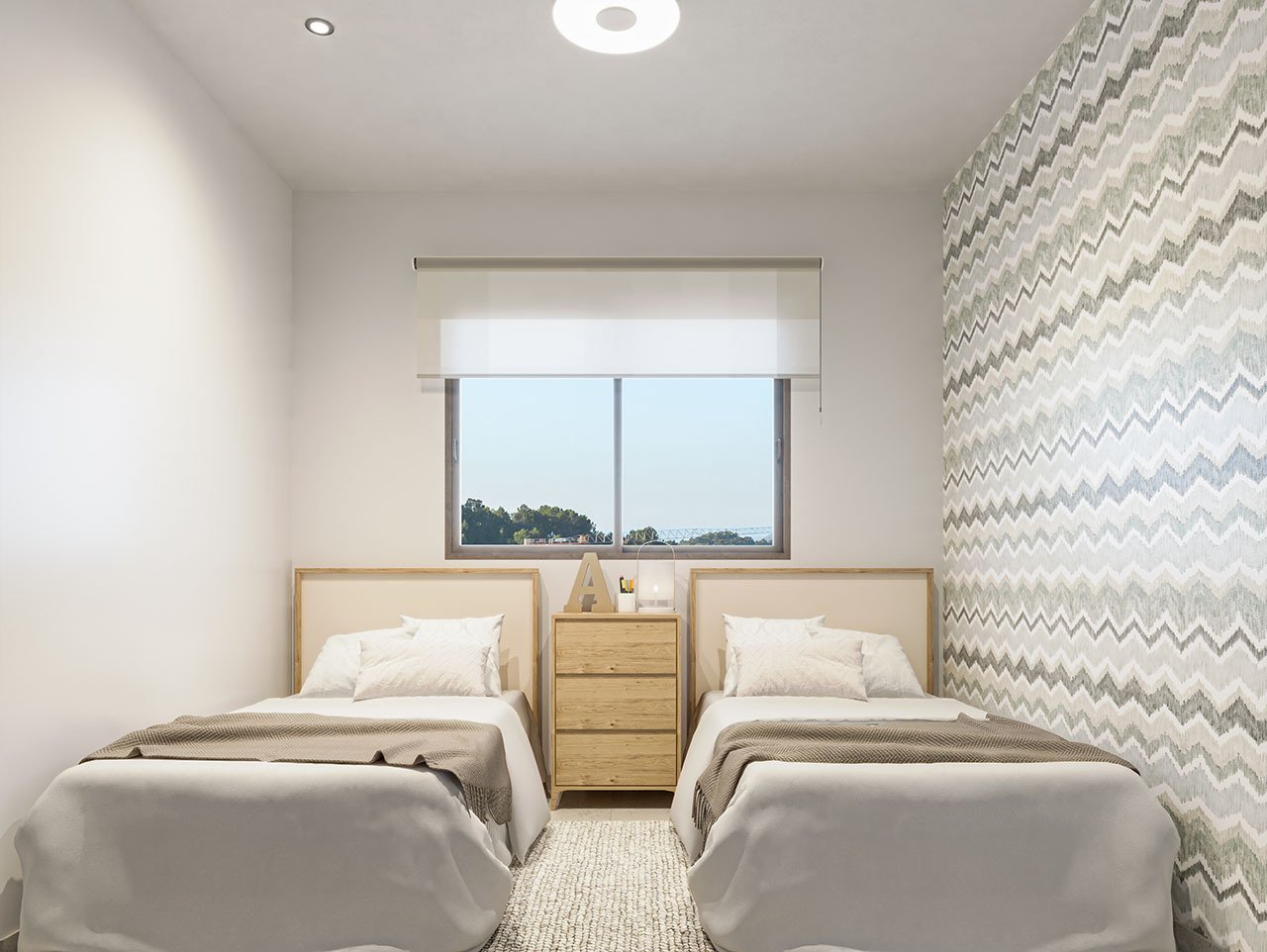 2 bed apartments with underground parking space and communal pool only 500 m from the beach