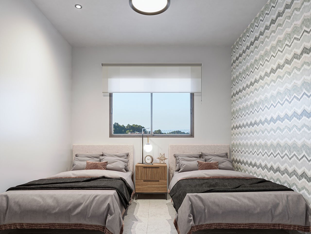 2 bed penthouses with roof terrace, underground parking space and communal pool only 500 m from the beach