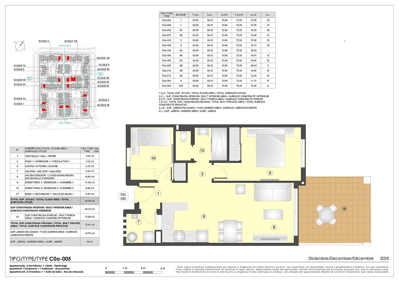2 bed apartments with underground parking space and communal pool only 500 m from the beach