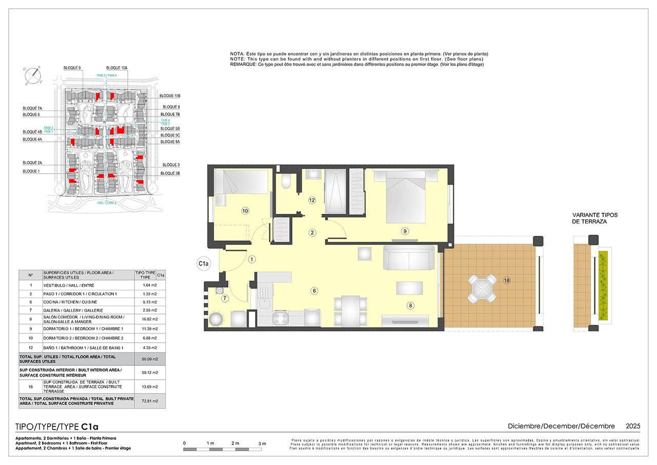 2 bed apartments with underground parking space and communal pool only 500 m from the beach