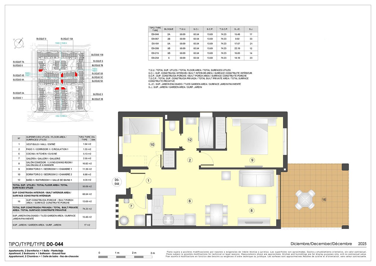 2 bed apartments with underground parking space and communal pool only 500 m from the beach