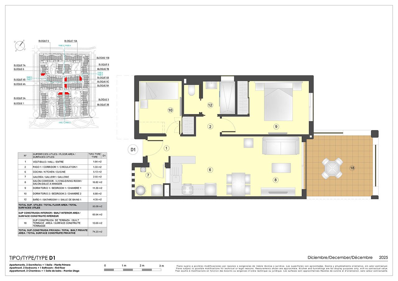 2 bed apartments with underground parking space and communal pool only 500 m from the beach