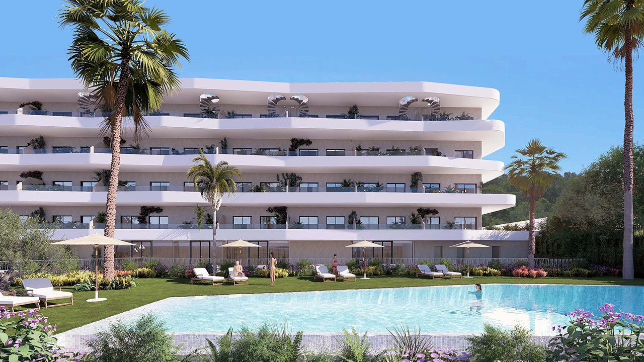 La Nucia: Apartments with 3 bedrooms, 2 bathrooms, air conditioning, private parking and communal pool 