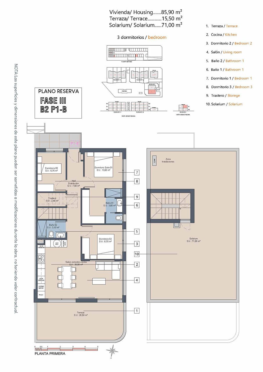 Penthouses with 2 bedrooms, 2 bathrooms, roof terrace, communal pool and private parking at the La Serena Golfresort