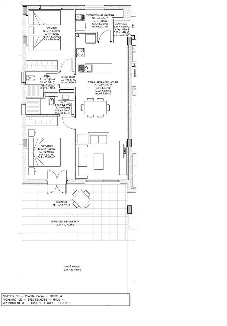 Apartments with 2 bedrooms, 2 bathrooms, air conditioning, underfloor heating, private parking and communal pool only 800 m from the beach