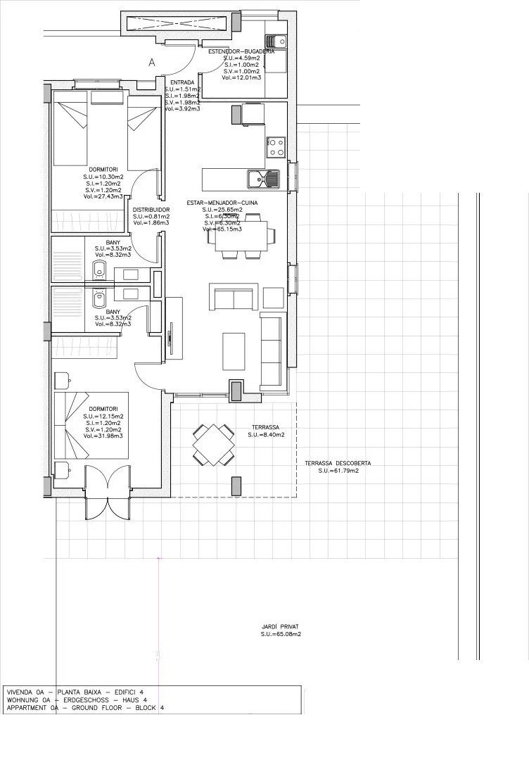 Apartments with 2 bedrooms, 2 bathrooms, air conditioning, underfloor heating, private parking and communal pool only 800 m from the beach