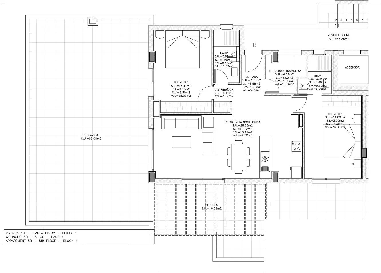 Penthouses with 2 bedrooms, 2 bathrooms, air conditioning, underfloor heating, private parking and communal pool only 800 m from the beach