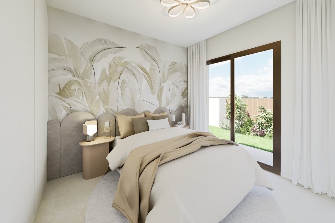 Ground floor apartments with 3 bedrooms, 2 bathrooms, underground parking space and communal pool beside Serena Golf