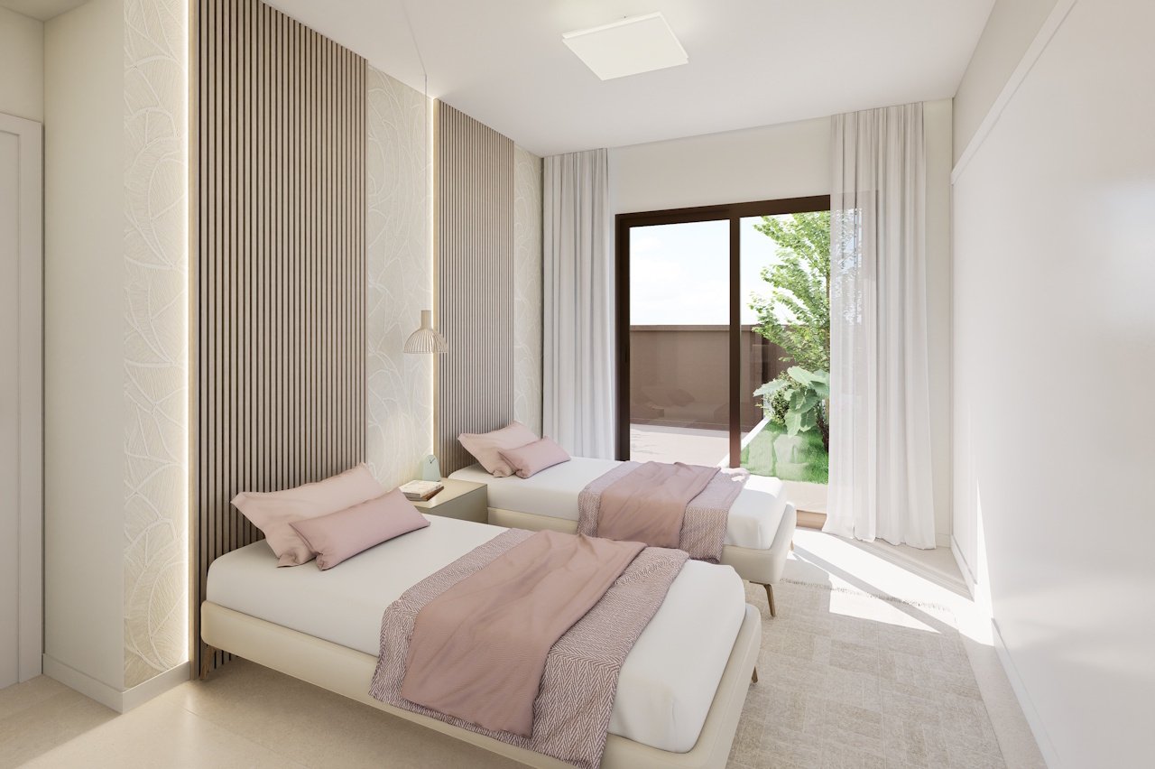 Villas with 3 bedrooms, 3 bathrooms, roof terrace, underground parking space and communal pool beside Serena Golf