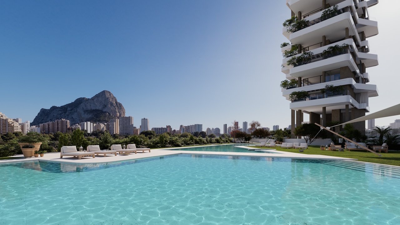 Calpe: Luxury apartments with 2 bedrooms and sea views in an exclusive development with infinity pools and wellness area only 900 m from the beach 