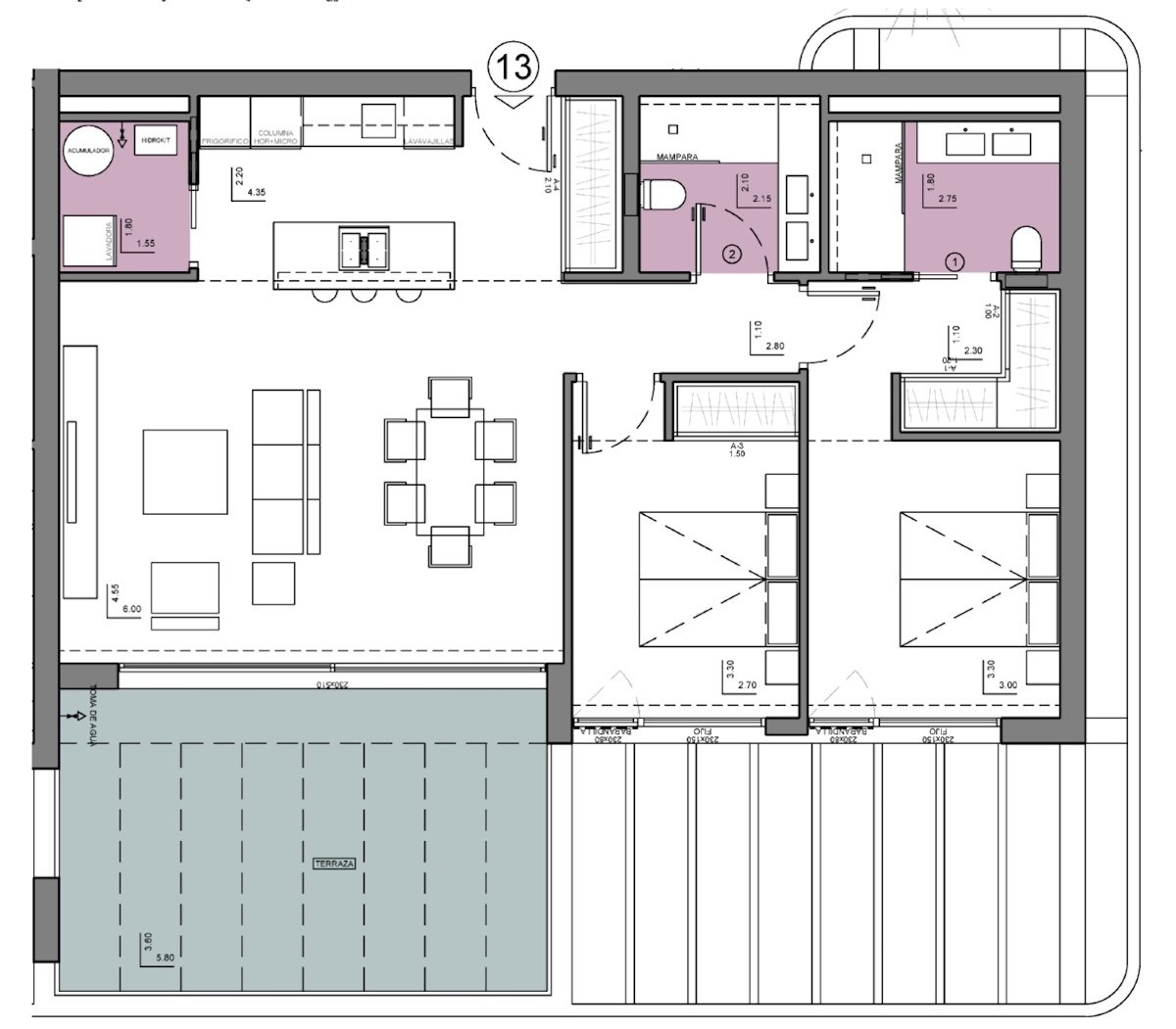 Luxury apartments with 2 bedrooms and sea views in an exclusive development with infinity pools and wellness area only 900 m from the beach