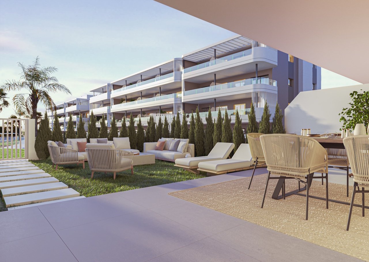 Apartments with 2 bedrooms, 2 bathrooms and private parking in a marvellous complex with gym, spa, sauna and communal pools