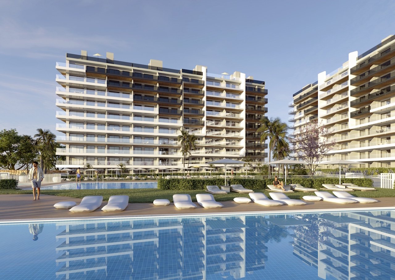 Penthouses with 2 bedrooms, air conditioning, underfloor heating in bathrooms and parking in underground car park only 400 m from the beach
