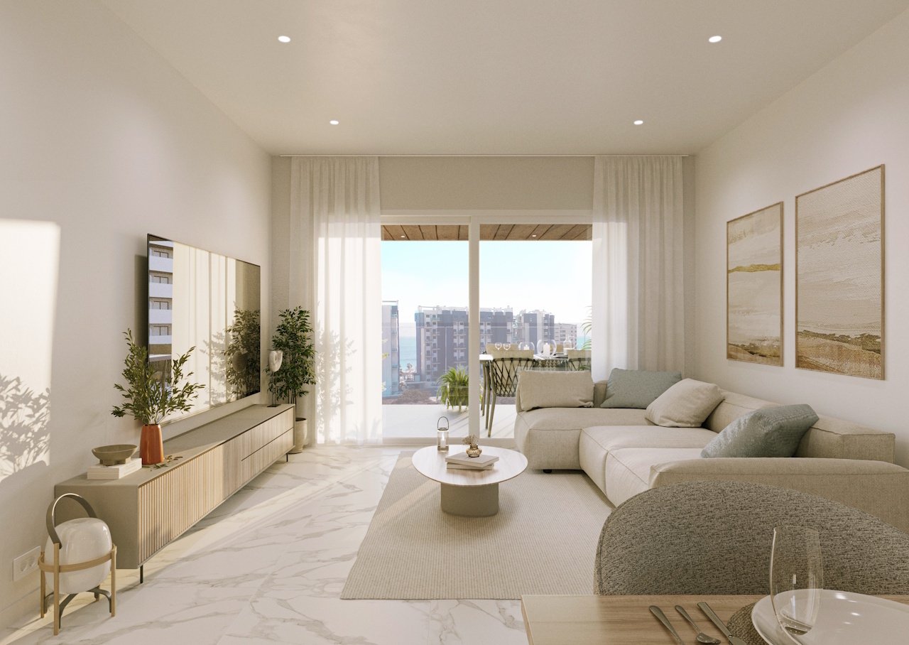 Penthouses with 2 bedrooms, air conditioning, underfloor heating in bathrooms and parking in underground car park only 400 m from the beach