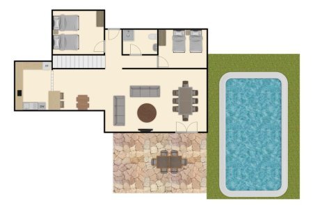 Pleasant villa with 3 bedrooms, 2 bathrooms, garage, private pool, sea views and views of the Peñon de Ifach