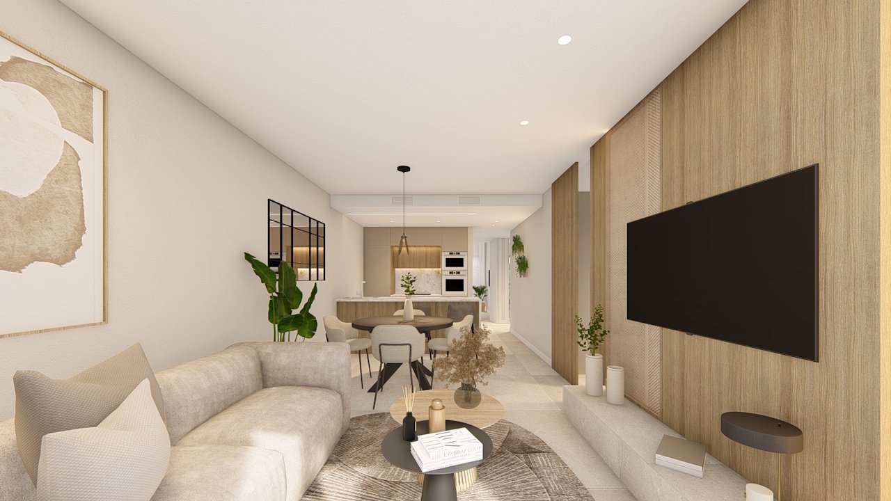Penthouses with 3 bedrooms, air conditioning, private parking and communal pool, set within a beautiful golf resort just 500 metres from the beach