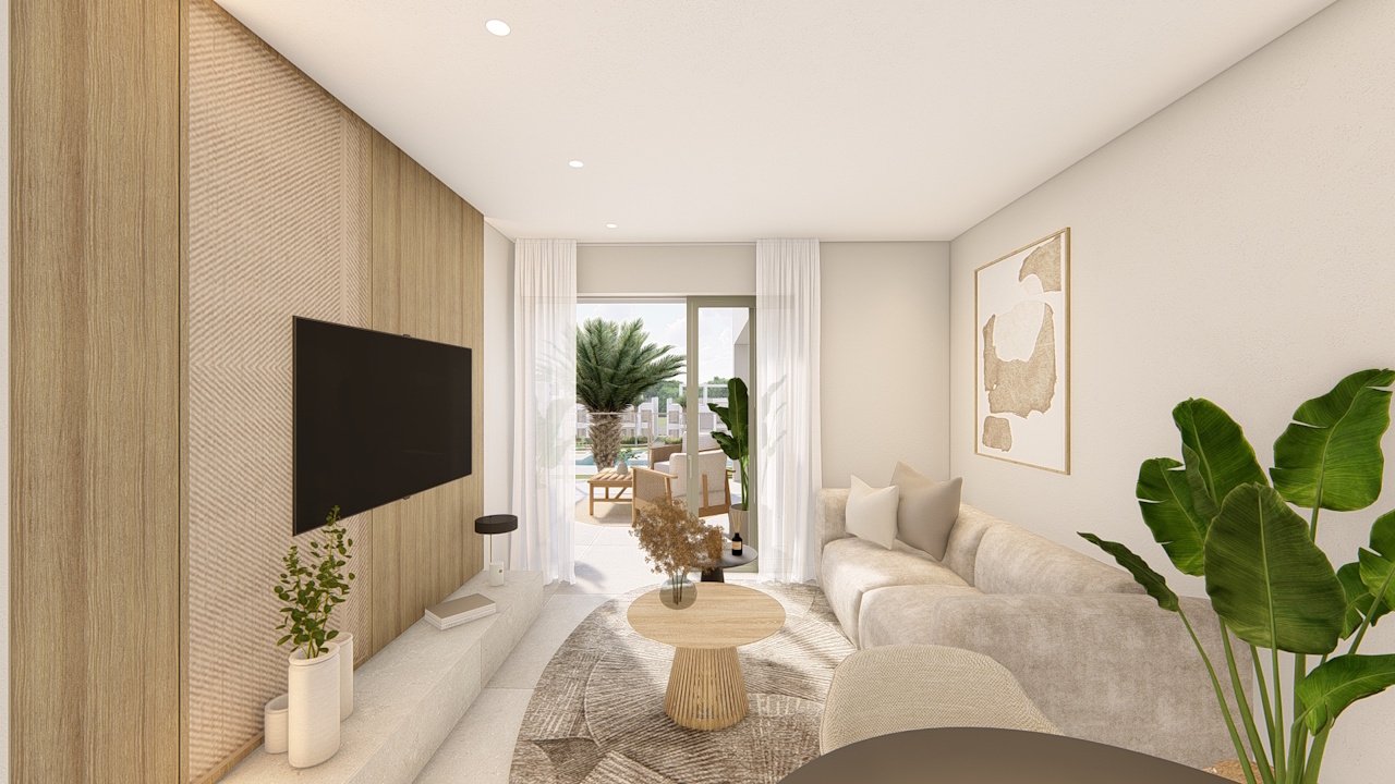 Penthouses with 3 bedrooms, air conditioning, private parking and communal pool, set within a beautiful golf resort just 500 metres from the beach