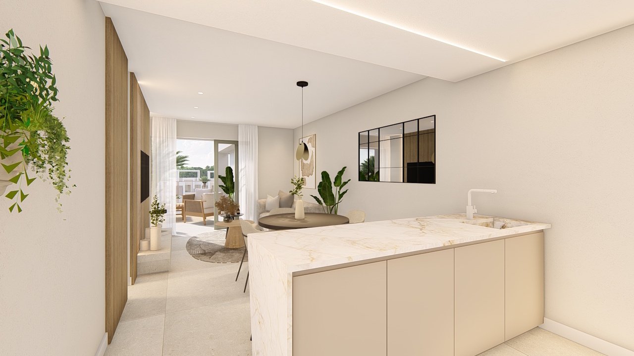 Penthouses with 3 bedrooms, air conditioning, private parking and communal pool, set within a beautiful golf resort just 500 metres from the beach