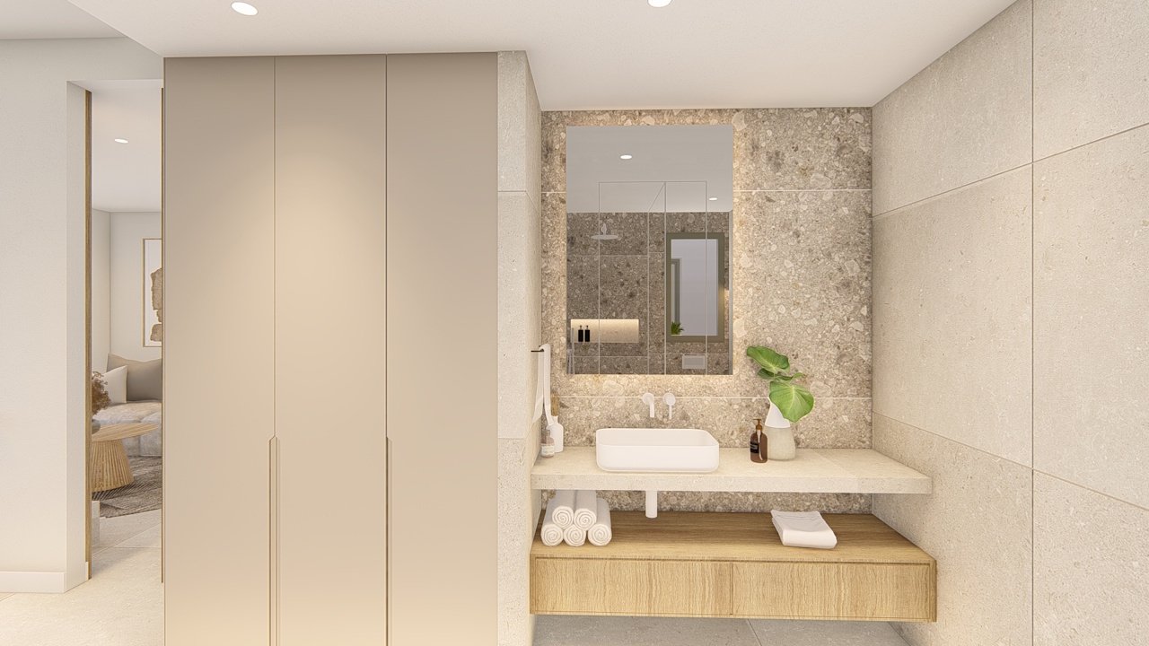 Penthouses with 3 bedrooms, air conditioning, private parking and communal pool, set within a beautiful golf resort just 500 metres from the beach