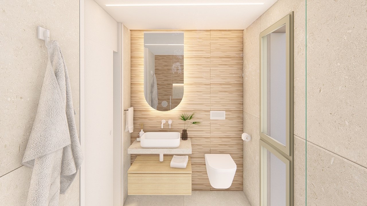 Penthouses with 3 bedrooms, air conditioning, private parking and communal pool, set within a beautiful golf resort just 500 metres from the beach