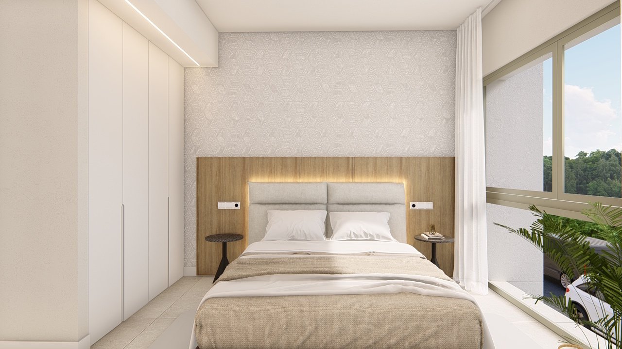 Penthouses with 3 bedrooms, air conditioning, private parking and communal pool, set within a beautiful golf resort just 500 metres from the beach