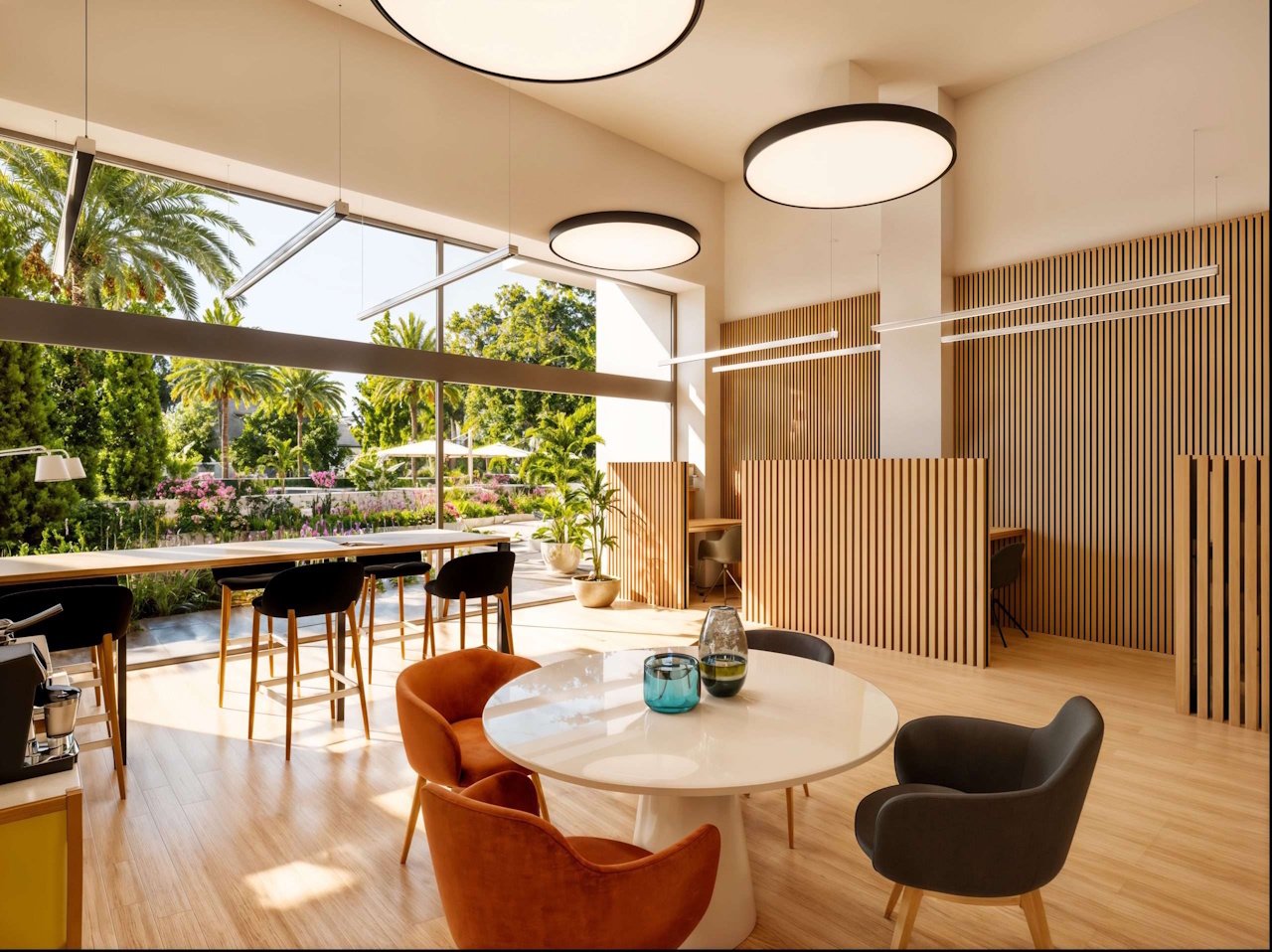 Apartments with 2 bedrooms, 2 bathrooms, air conditioning, underfloor heating in bathrooms, private parking and communal pool only 650 m from beach