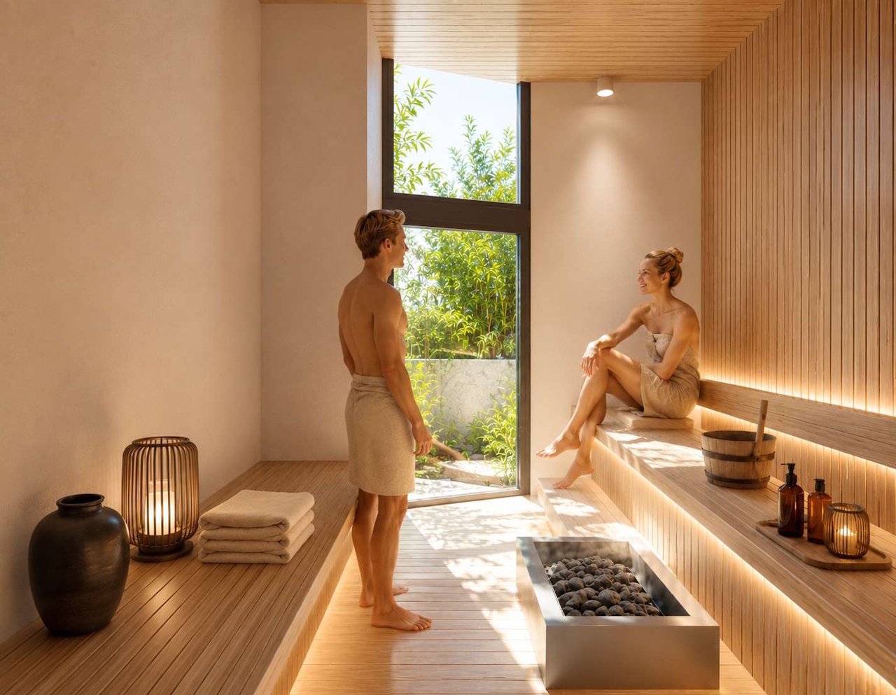 Apartments with 2 bedrooms, 2 bathrooms, air conditioning, underfloor heating in bathrooms, private parking and communal pool only 650 m from beach