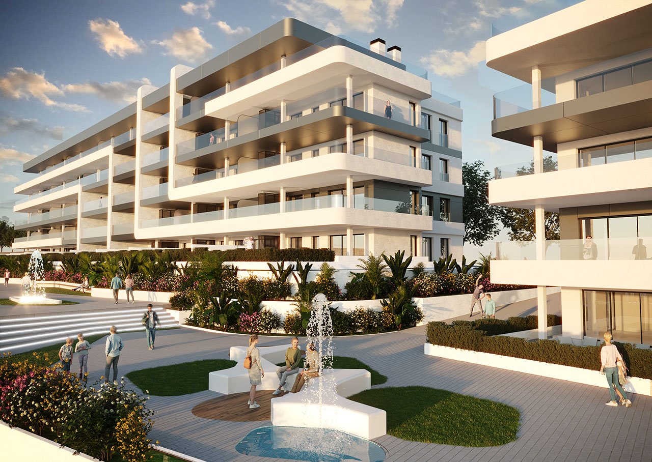 Penthouses with 3 bedrooms, 2 bathrooms, air conditioning, sea views, communal pool and private underground parking on the Bonalba Golf course