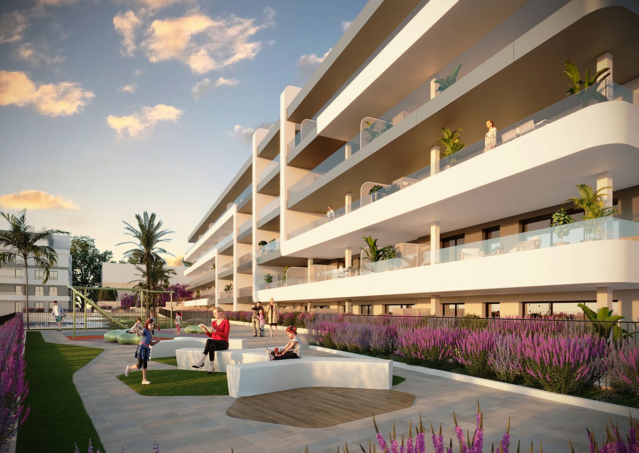 Penthouses with 3 bedrooms, 2 bathrooms, air conditioning, sea views, communal pool and private underground parking on the Bonalba Golf course