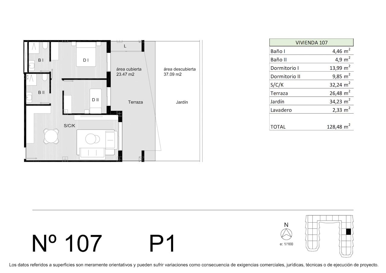 Modern apartments with 2 bedrooms, 2 bathrooms, spacious terrace, private parking and communal pool